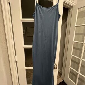 Blue Spaghetti Strap Maxi Dress for Casual Resort Wear